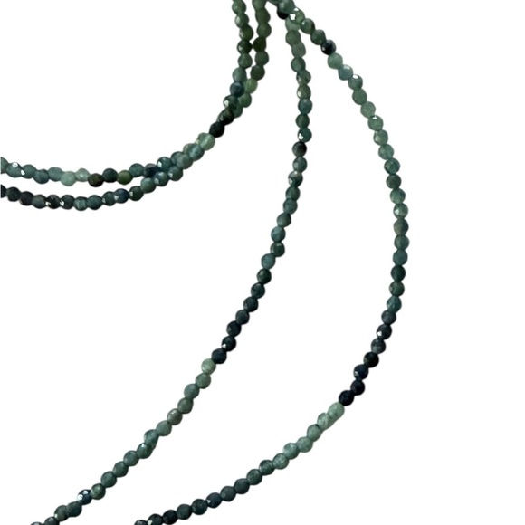 Green Multicolor Faceted Tourmaline Necklace 2 Strand 16” - Picture 3 of 7